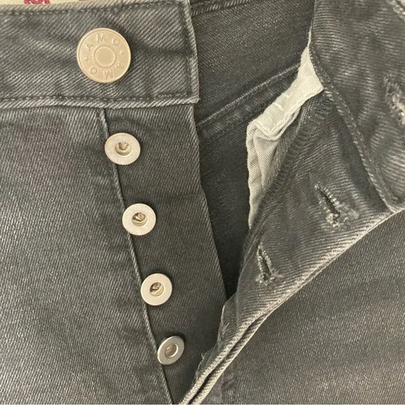 AMO Chloe Crop with Piping Black Natural Wash Jeans, Size 25 - Picture 9 of 10